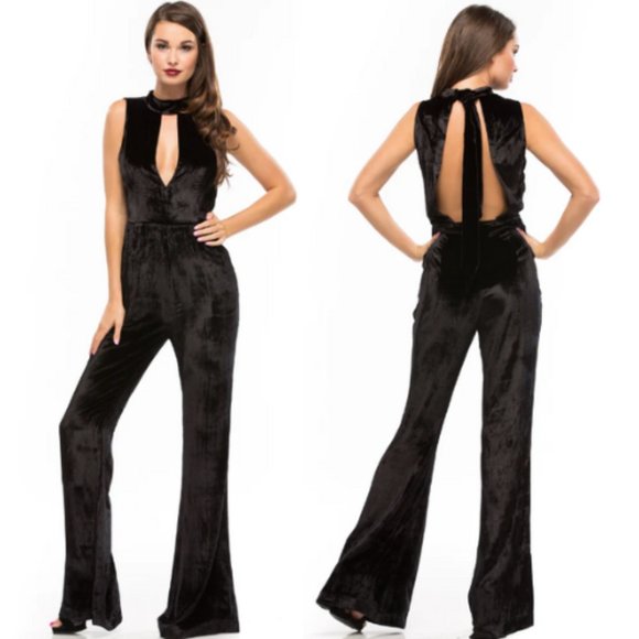 New! The Jetset Diaries Atlas Jumpsuit black velvet nwt 18433 - Picture 3 of 14